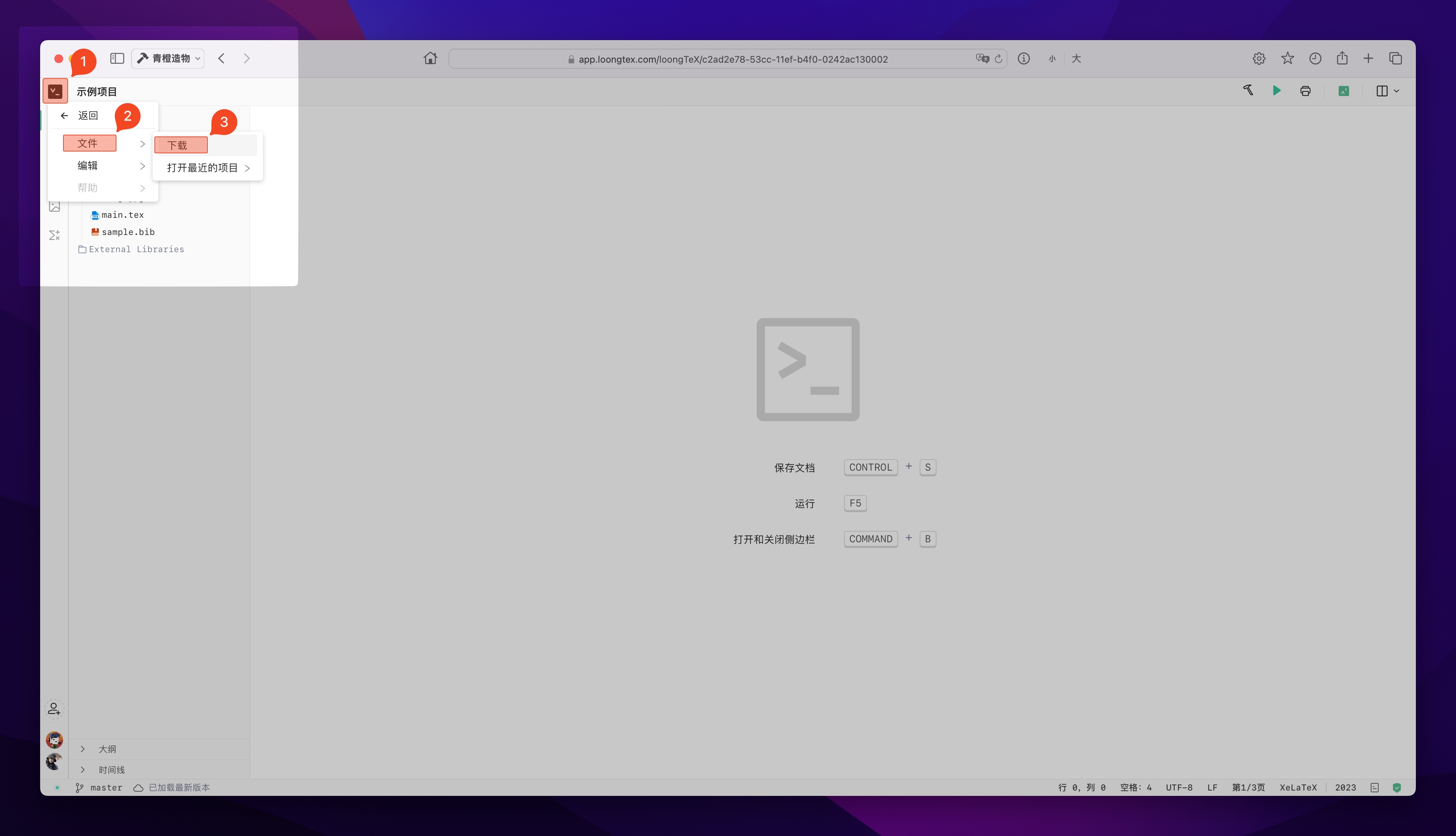 在编辑器中下载项目文件