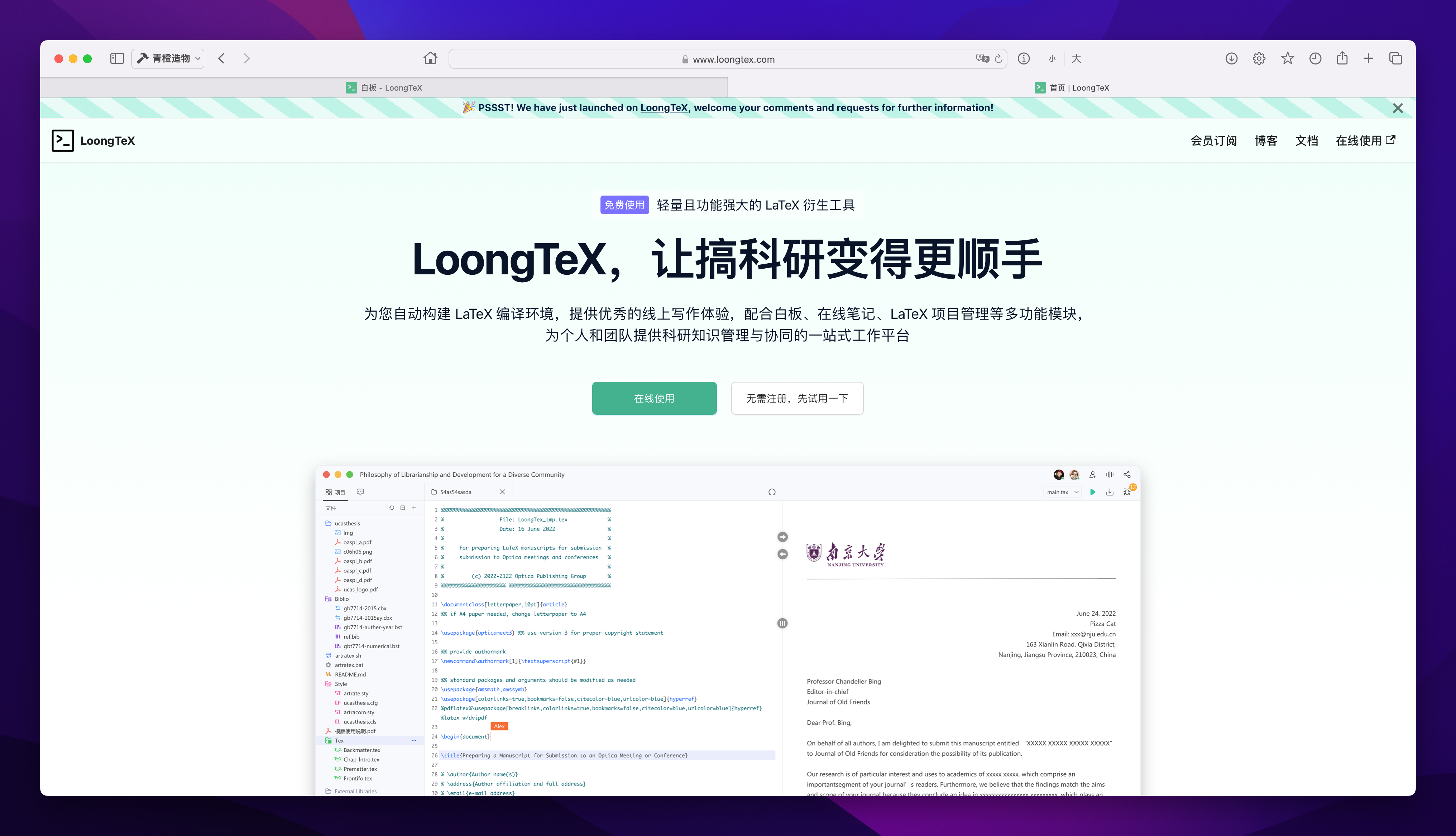 LoongTeX 官网